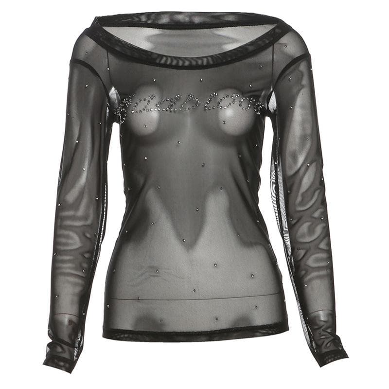 Sparkle & Sheer Off-Shoulder Top: Your Daring Fall & Holiday Statement Piece