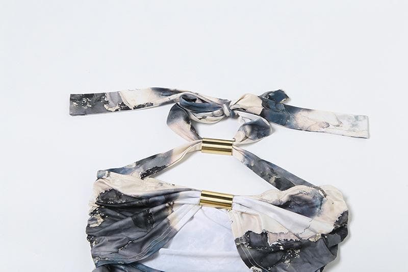 Statement Halter Cut-Out Midi Dress with Metallic Hardware – The Ultimate Fall Party Look