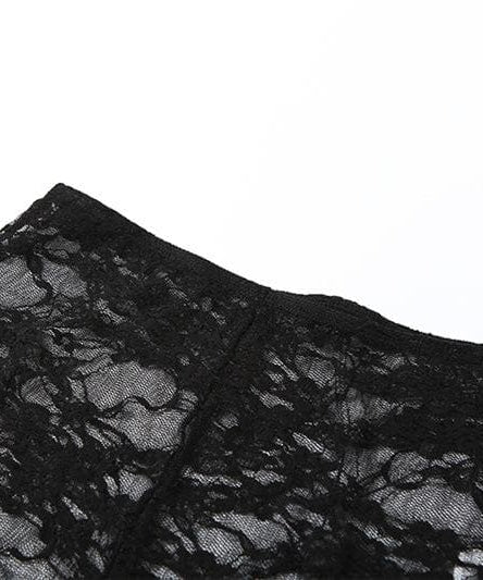 Alluring Black Lace Strapless Bodysuit & Long Gloves Set | Perfect for Halloween & Romantic Fall Nights
