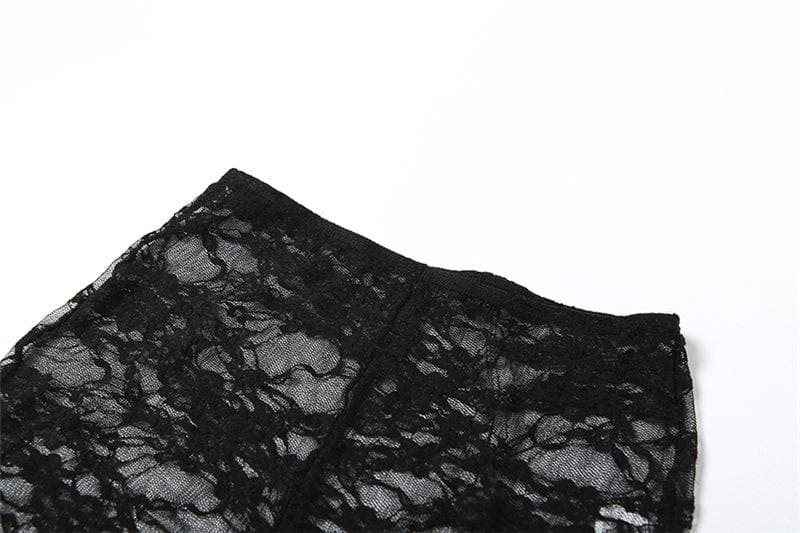 Alluring Black Lace Strapless Bodysuit & Long Gloves Set | Perfect for Halloween & Romantic Fall Nights