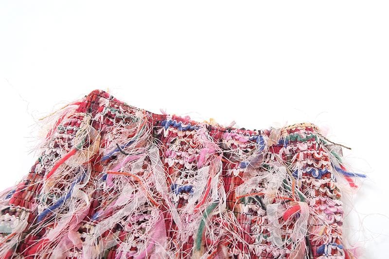 Vibrant Fringe Mini Skirt | Stand Out Textured Tassel Style for Fall Parties