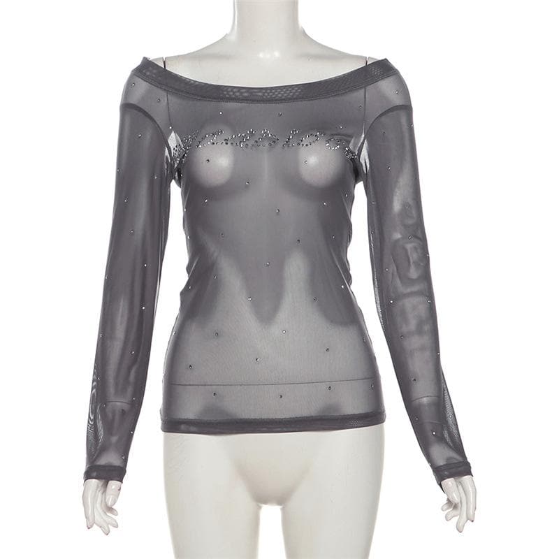 Sparkle & Sheer Off-Shoulder Top: Your Daring Fall & Holiday Statement Piece