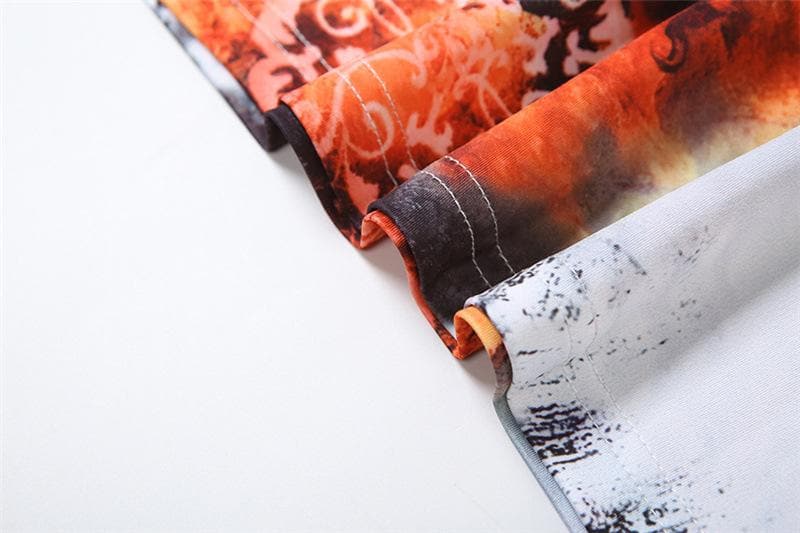 Artistic Renaissance Print Long Sleeve Maxi Dress - Fall Statement Style