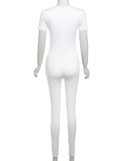 Halloween Ready! Edgy Corset Lace-Up Illusion Print Zip-Up Jumpsuit - Y2K Grunge Bodycon