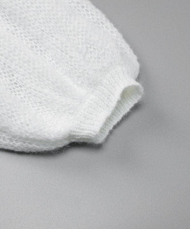 Effortless Glamour: One-Shoulder Sheer Knit Puff Sleeve Top | Fall Style Statement