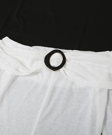 Sultry Sheer Off-Shoulder O-Ring Maxi Dress - Fall Party & Halloween Ready