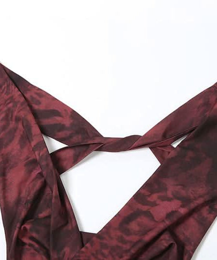 Sultry Fall Nights Halter Maxi Dress | Deep Burgundy Cowl Neck Statement Gown