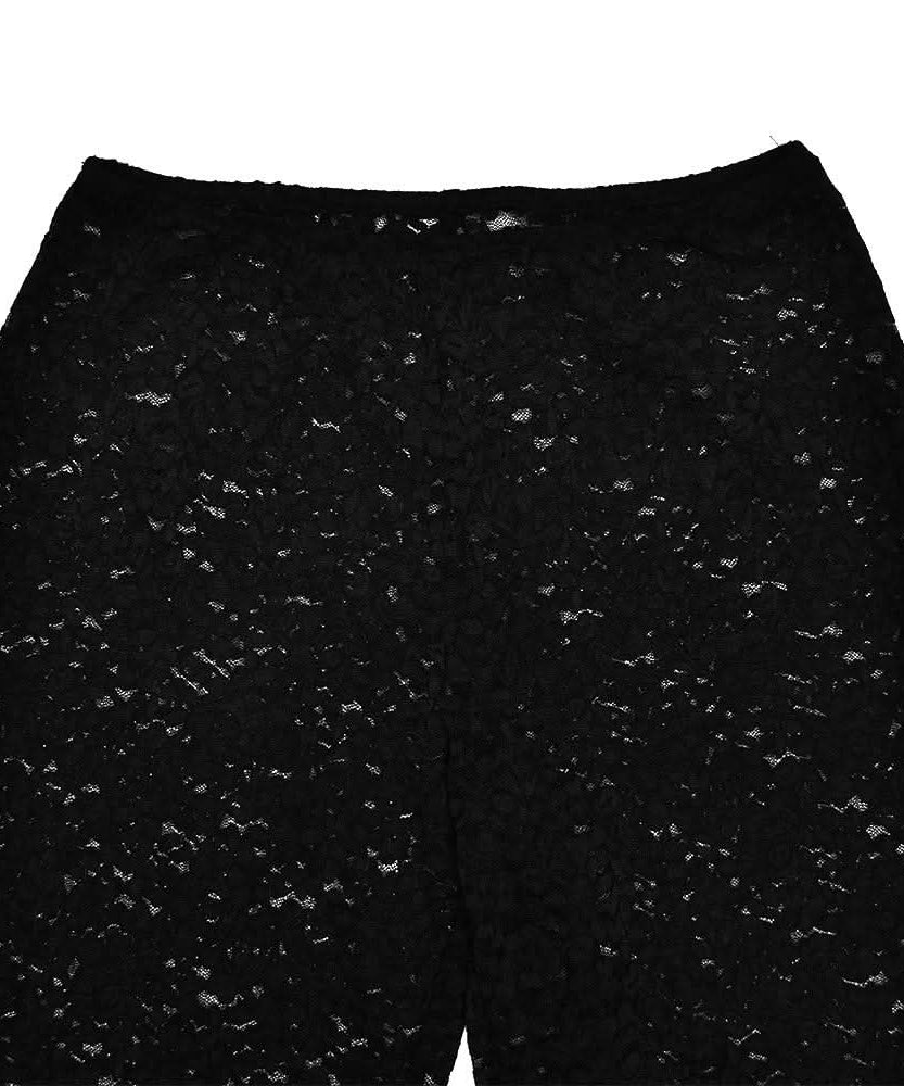 Effortless Elegance: Black Lace Sleeveless Top & Flared Pant Set for Fall & Holiday Glam