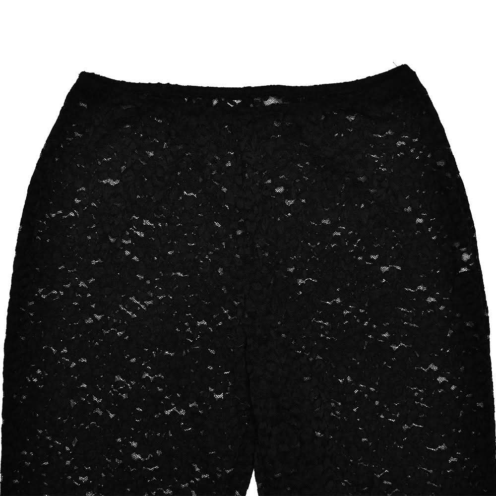 Effortless Elegance: Black Lace Sleeveless Top & Flared Pant Set for Fall & Holiday Glam