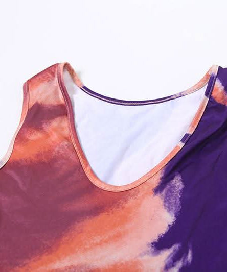 Mystic Hues Abstract Art Bodycon Mini Dress - Sleeveless Fall Statement