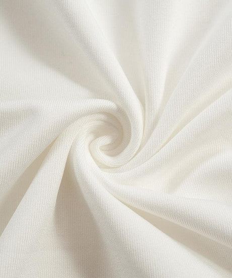 Sleek White Mock Neck Crop Top & Ruched Maxi Skirt Set - Chic Fall & Holiday Essential