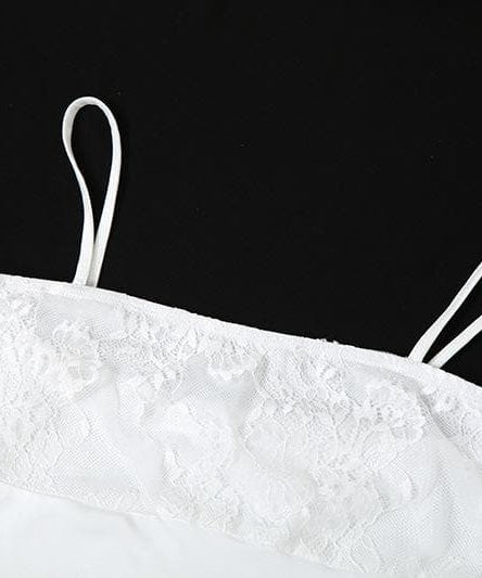 Alluring Lace & Sheer Ruffle Cami Mini Dress - Your Fall & Holiday Romance Essential