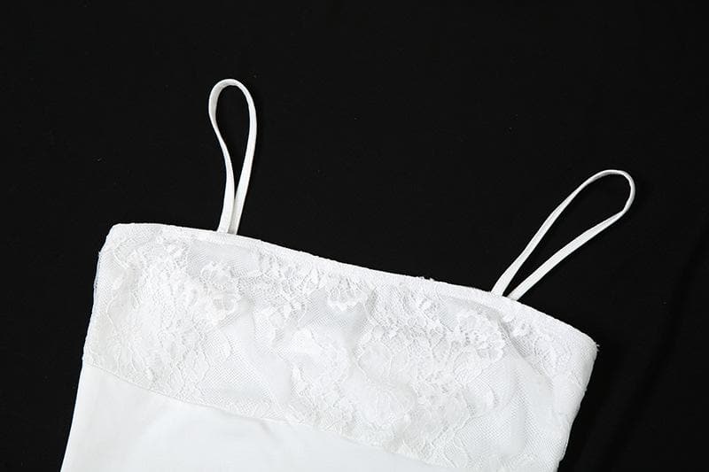 Alluring Lace & Sheer Ruffle Cami Mini Dress - Your Fall & Holiday Romance Essential