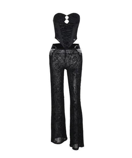 Velvet O-Ring Corset & Cut-Out Pant Set: Your Edgy Fall & Holiday Night Out Look