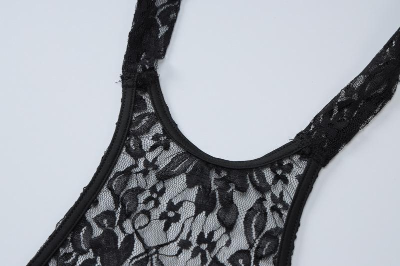 Bewitching Black Lace Halter Mini Dress - Your Secret to Sizzling Autumn Nights & Halloween Charm