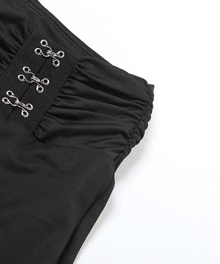 Gothic Glam Halter Off-Shoulder Flared Pant Set - Fall & Holiday Party Ready