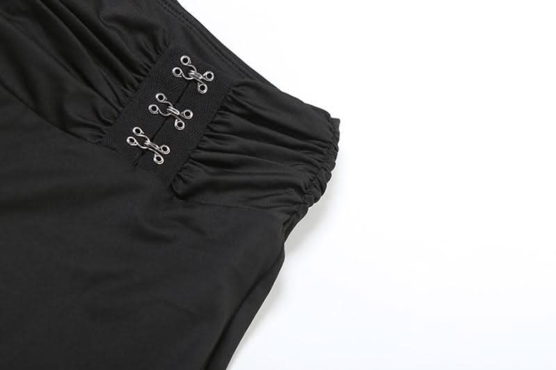 Gothic Glam Halter Off-Shoulder Flared Pant Set - Fall & Holiday Party Ready