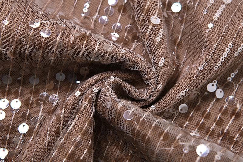 Dazzling Bronze Sequin Halter Cowl Neck Mini Dress - Your Holiday & NYE Party Essential