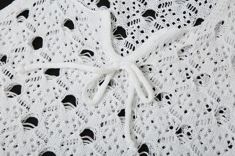 White Crochet Knit Maxi Skirt Set - Effortless Resort Wear Tank & Skirt for Your Next Getaway