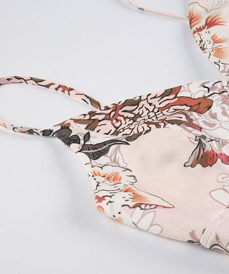 Effortless Autumn Bloom Maxi Dress & Choker Set | Chic V-Neck Floral Gown