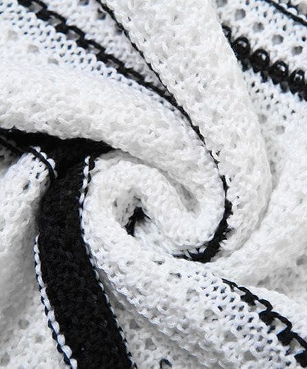 Effortless Fall Style: Striped Knit Maxi Skirt & Lace-Up Off-Shoulder Top Set