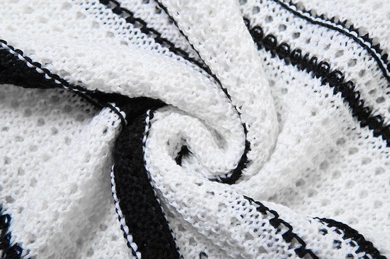 Effortless Fall Style: Striped Knit Maxi Skirt & Lace-Up Off-Shoulder Top Set