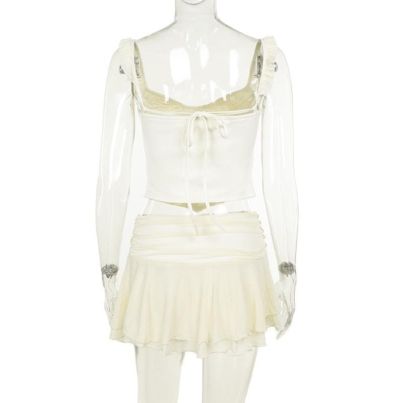 Enchanting Ruffled Corset Cami Top – Autumn Chic & Fall Layering Essential