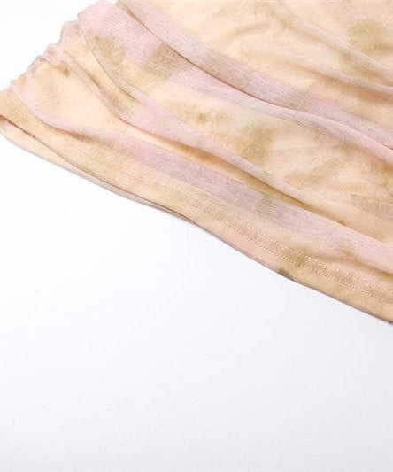 Spooky Chic Halter Mini Dress - Distressed Mummy Ruched Bodycon for Halloween & Fall Parties