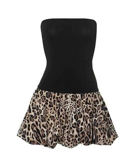 Wild Chic: Leopard Print Strapless Mini Dress – Your Fall Party & Date Night Essential!