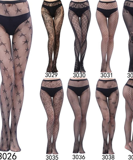Fall & Holiday Glam: High-Waist Patterned & Fishnet Tights Collection - 12 Chic Styles