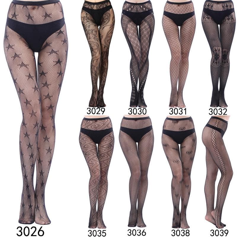 Fall & Holiday Glam: High-Waist Patterned & Fishnet Tights Collection - 12 Chic Styles