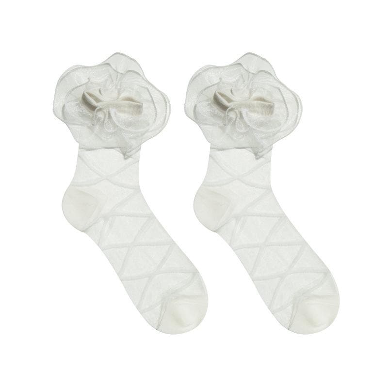 Lace-Up Look Ruffle Sheer Ankle Socks | Trendy Fall & Halloween Style