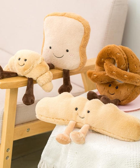 Cozy Bakery Bliss Plushies: Huggable Croissant, Toast & Pretzel Pals for Fall Comfort & Holiday Cheer