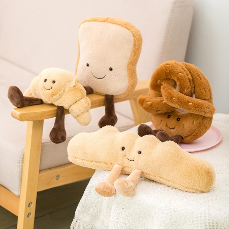 Cozy Bakery Bliss Plushies: Huggable Croissant, Toast & Pretzel Pals for Fall Comfort & Holiday Cheer