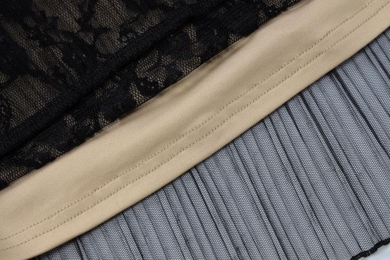 Sultry Black Lace Midi Dress | Ruffled Square Neck & Sheer Hem | Your Fall & Holiday Party Essential