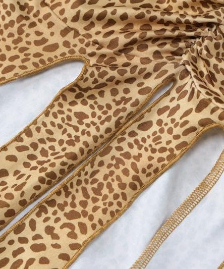 Fall Glam Alert: Leopard Print Halter Maxi Dress | Cowl Neck, High Slit & Ruched Detail