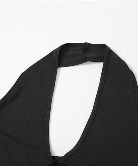 Sassy & Chic Black Halter Cutout Romper – Your Essential for Fall Nights Out & Warm-Weather Escapes