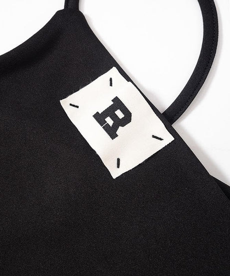 Spooky Season Stunner: 'B' Detail Mesh Flare Cami & Pant Set - Edgy Night Out Look