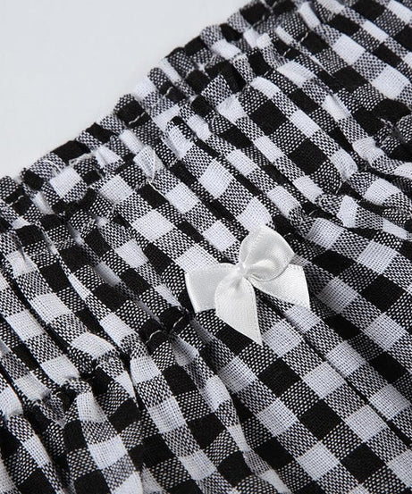 Sweet & Cozy Red Gingham Ruffle Lounge Shorts with Bow - Effortless Fall Comfort