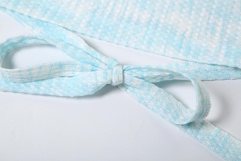 Siren Chic: Ruffled Striped Mini Skirt Set with Lace Shrug – Fall's Hottest Statement Look