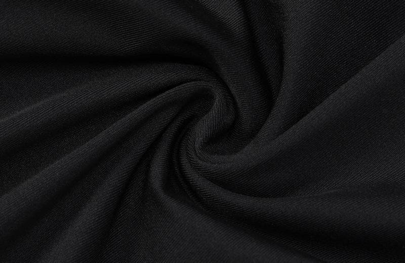 Daring Black Cutout Jumpsuit with Built-In Gloves - Sleek Halloween & Holiday Statement Catsuit