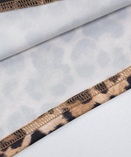 Unleash Your Inner Wild: Daring Leopard Print Cowl Neck Maxi Dress with Gold Chain Straps & High Slit - Fall & Holiday Glam