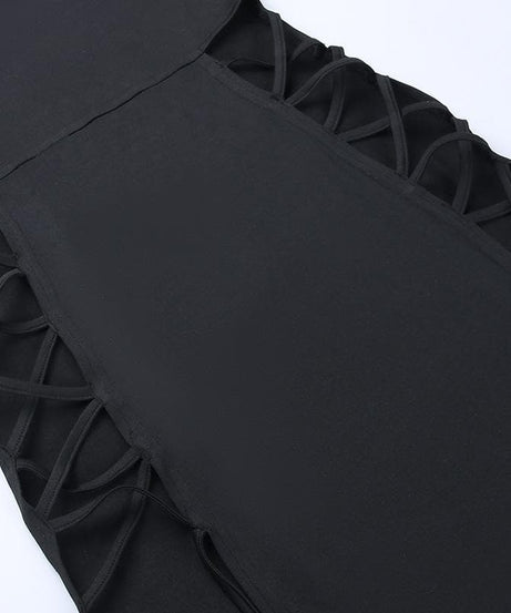 Sultry Black Halter Neck Lace-Up Side Slit Midi Dress - Your Fall & Holiday Party Essential