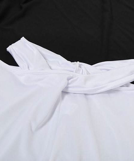 Chic White Twist Halter Crop Top & Flare Pant Set - Holiday Glam & Resort Ready