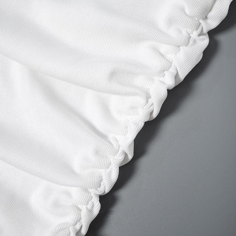 Effortless Fall Chic: Ribbed Off-Shoulder Ruched Top with Bell Sleeves