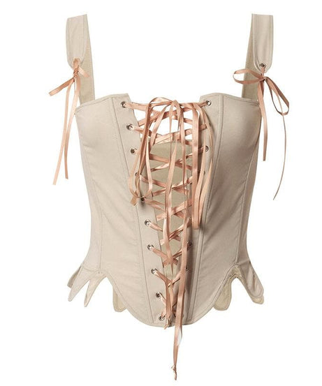 Romantic Renaissance Lace-Up Corset Bustier Top - Fall & Halloween Ready!