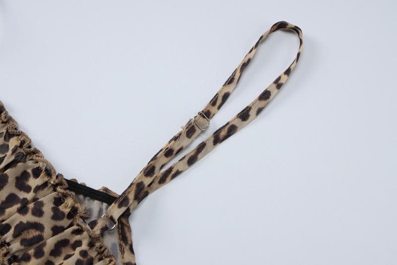 Wild Instincts Leopard Print Cami & Ruffle Shorts Set - Fall Getaway & Luxe Loungewear