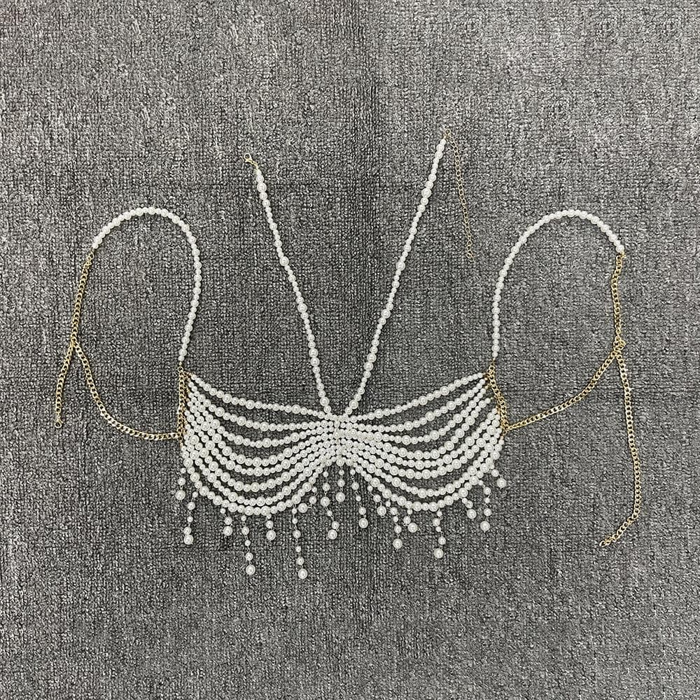 Iconic Pearl Draped Lace Crop Top – Y2K Holiday Glam & Party Ready