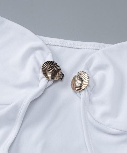 Goddess Chic White Strapless Cut-Out Maxi Dress with Gold Accent – Your Ultimate Resort & Holiday Soirée Statement