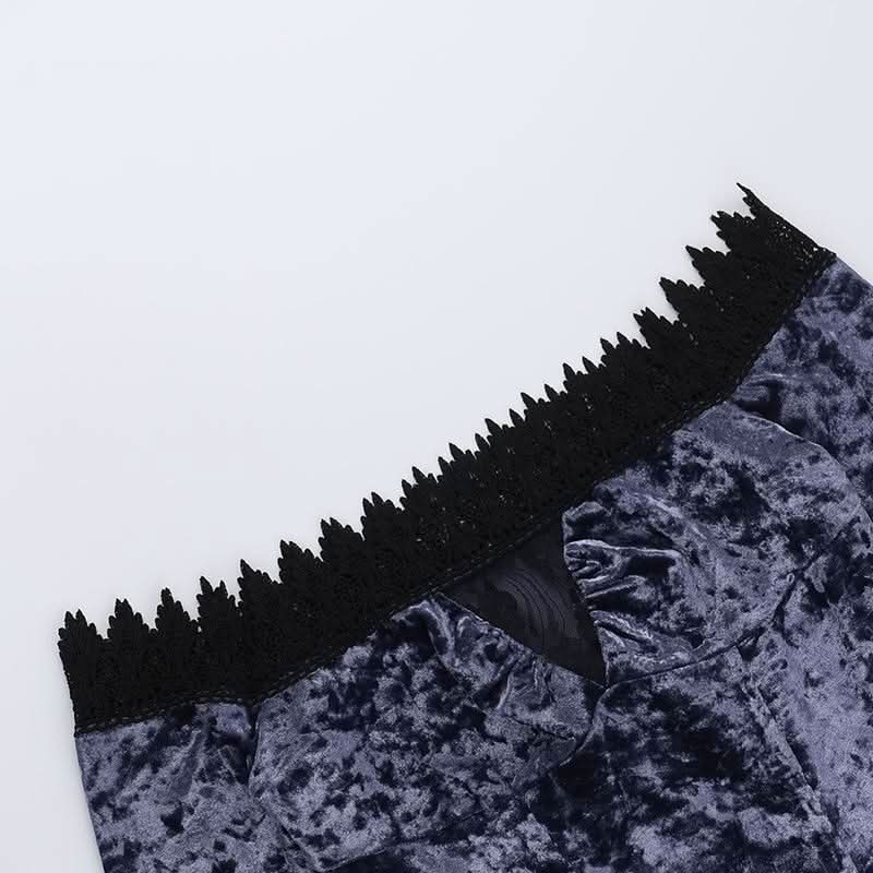 Midnight Plum Velvet & Lace Off-Shoulder Top - Your Essential Fall & Holiday Statement Piece